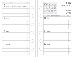 Timer Ersatzkalendarium A7 2023 - Bürokalender - Buchkalender A7 (8x13 cm) - Universallochung - 1 Woche 2 Seiten - 128 Seiten - Alpha Edition