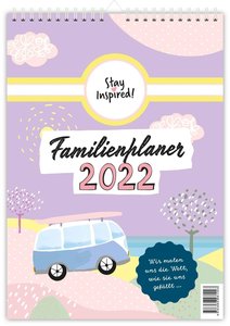 XXL Familienplaner 2022 | Wandkalender mit 5 Spalten für bis zu 5 Personen in DIN A3. Familienkalender Poster 2022 zum Aufhängen. Inklusive gesetzlicher und nicht-gesetzlicher Feiertage sowie einer Übersicht aller Schulferien