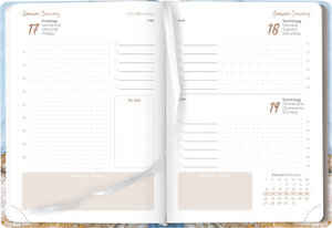Daily Journal Style Blue Marble 2025 - Taschen-Kalender A6 - Elefant - Day By Day - 352 Seiten - Notiz-Buch - Alpha Edition