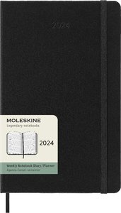 Moleskine 12 Monate Wochenkalender 2024, Large/A5, Schwarz