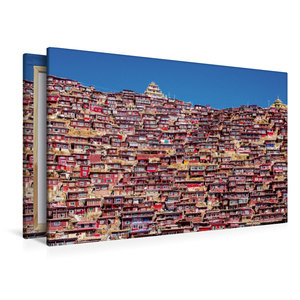 Premium Textil-Leinwand 120 cm x 80 cm quer Das Buddhistische Lehrinstitut von Serthar ist das weltweit größte Institut des tibetischen Buddhismus