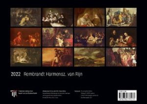 Rembrandt Harmensz. van Rijn 2022 - Black Edition - Timokrates Kalender, Wandkalender, Bildkalender - DIN A4 (ca. 30 x 21 cm)