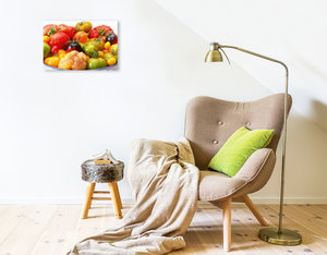 Premium Textil-Leinwand 45 cm x 30 cm quer Leckere Bio Tomaten