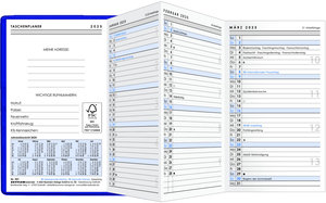 Taschenplaner Leporello PVC lila 2025 - Bürokalender 9,5x16 cm - 1 Monat auf 1 Seite - separates Adressheft - faltbar - Notizheft - 501-1003