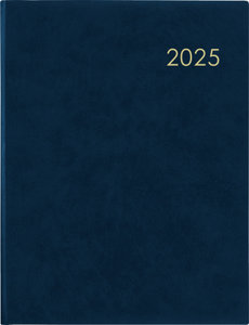 Wochenbuch blau 2025 - Bürokalender 21x26,5 cm - 1 Woche auf 2 Seiten - mit Eckperforation und Fadensiegelung - Notizbuch - 728-0015