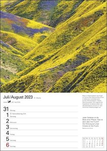 Wunder der Natur Wochenplaner 2023. Wunderschöne Naturfotos in einem praktischen Terminkalender zum Aufhängen. Übersichtlicher Wochenplaner für die Wand.