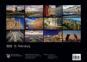 St. Petersburg 2022 - Black Edition - Timokrates Kalender, Wandkalender, Bildkalender - DIN A3 (42 x 30 cm)