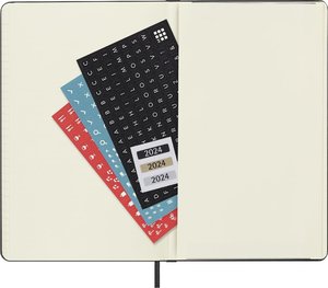 Moleskine 12 Monate Tageskalender 2024, Large/A5, Schwarz