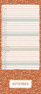 All About Orange 2025 – Planer mit variabler Spaltenzahl – Modernes Pattern-Design – Format 22 x 49,5 cm