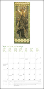 Mucha 2023 - Wand-Kalender - Broschüren-Kalender - 30x30 -30x60 geöffnet - Kunst-Kalender