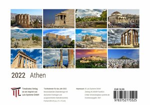 Athen 2022 - Timokrates Kalender, Tischkalender, Bildkalender - DIN A5 (21 x 15 cm)