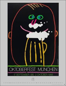 Oktoberfest Posterkalender 2024. Außergewöhnliches Oktoberfest-Souvenir für Fans des berühmten Volksfests – München-Kalender mit Originalplakaten der Wiesn im Format 34 x 44 cm. Hochformat