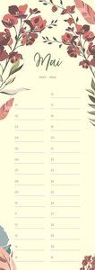 GreenLine Geburtstagskalender Floral - Immerwährend - Wandkalender - 14,85x42