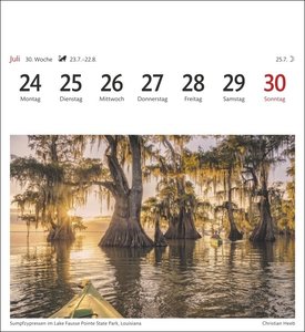 USA Sehnsuchtskalender 2023. Wöchentlich Postkarten in einem kleinen Kalender. Foto-Kalender mit typisch amerikanischen Motiven. Tischkalender mit Postkarten zum Sammeln und Verschicken. Auch zum Aufhängen.