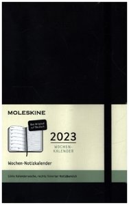 Moleskine 12 Monate Wochen Notizkalender Deutsch 2023, Large/A5, Schwarz
