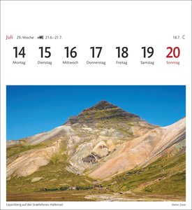 Island Sehnsuchtskalender 2025 - Wochenkalender mit 53 Postkarten