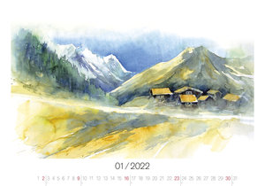 Aquarelle 2022 - Bild-Kalender 48,5x34 cm - Kunst - Malerei - Wand-Kalender - Alpha Edition