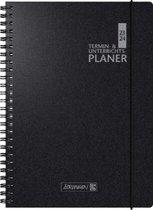 Termin-/Unterrichtsplaner 2023/2024, Ringbuch-Kalender mit Einlage, Überformat A4: 23 x 29,7 cm, schwarz