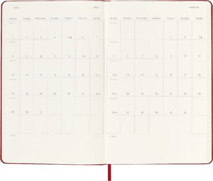 Moleskine 12 Monate Wochen Notizkalender 2024, Large/A5, Scharlachrot