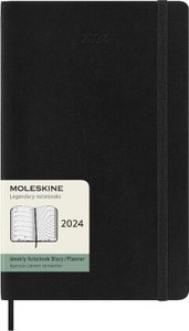 Moleskine 12 Monate Wochen Notizkalender 2024, Large/A5, Schwarz