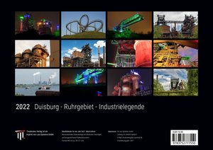 Duisburg - Ruhrgebiet - Industrielegende 2022 - Black Edition - Timokrates Kalender, Wandkalender, Bildkalender - DIN A4 (ca. 30 x 21 cm)