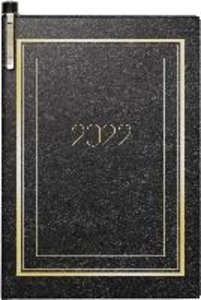 Wochenkalender Modell 713, 2022, SOFT-Einband mit Ziergoldrand schwarz