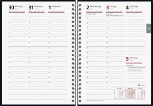 rido/idé 7021105903  Wochenkalender  Buchkalender  2023  Modell futura 2  2 Seiten = 1 Woche  Blattgröße 14,8 x 20,8 cm  PP-Einband  schwarz