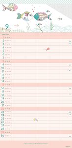 GreenLine Turnowsky 2024 Familienplaner -Wandkalender - Familien-Kalender - 22x45