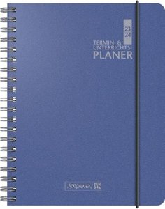 Termin-/Unterrichtsplaner 2023/2024, Ringbuch-Kalender mit Einlage, Überformat A5: 17 x 24 cm, blau