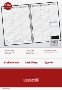 Wochenkalender, Buchkalender, 2024, Modell 781, Kunststoff-Einband, schwarz
