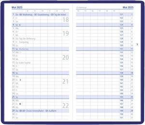 Taschenplaner türkis 2025 - Bürokalender 9,5x16 cm - 32 Seiten - 1 Monat auf 2 Seiten - separates Adressheft - faltbar - Notizheft - 520-1003