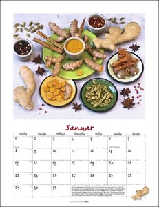 Augenschmaus Kalender 2024. Hochwertiger Wandkalender mit zauberhaften Kräuter- und Gewürzarrangements und wissenswerten Informationen für Küchenfreunde. Kalender 2024 mit Fotos und Texten von Rita Bellmann. 30x39 cm.