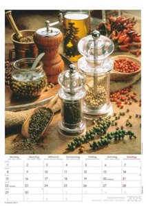 Kräuter & Gewürze 2025 - Bildkalender A3 (29,7x42 cm) - Herbs & Spices - mit Feiertagen (DE/AT/CH) und Platz für Notizen - Wandplaner - Küchenkalender