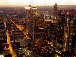 CALVENDO Puzzle Frankfurt Skyline - Blick vom Main Tower 1000 Teile Puzzle quer