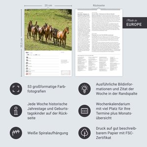 Pferde Wochenplaner 2026 - 53 faszinierende Fotografien