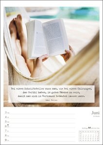Leben mit Büchern Wochenplaner 2024. Jede Woche eine Weisheit zur Bücherliebe. Termin-Kalender zum Aufhängen mit Platz für Notizen und Zitaten zur Lesefreude