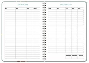 Giraffe Schüler-/Studenten-Kalender A5 2022/2023. Kalenderbuch mit flexiblem Einband, Spiralbindung und viel Platz für Termine. Buchkalender A5.