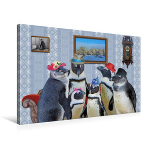 Premium Textil-Leinwand 75 cm x 50 cm quer Ein Motiv aus dem Kalender Pinguine privat Planer