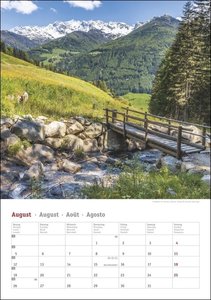 Alpen Kalender 2024. Beeindruckender Fotokalender mit traumhaften Alpenaufnahmen und viel Platz für Notizen und Termine. Jahres-Wandkalender 2024.