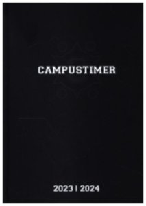 Campustimer Black - A6 Semester-Planer - Studenten-Kalender 2023/2024 - Notiz-Buch - schwarz - Weekly - Alpha Edition