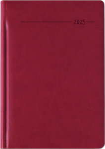 Buchkalender Tucson rot 2025 - Büro-Kalender A5 - Cheftimer - 1 Tag 1 Seite - 416 Seiten - Tucson-Einband - Zettler