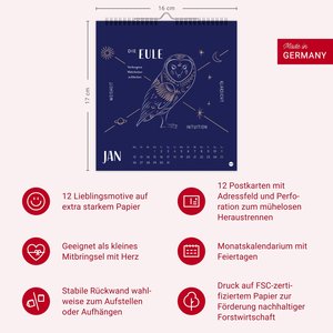 Krafttiere Postkartenkalender 2026