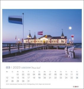 Usedom Postkartenkalender 2023. Traumhafter Fotokalender im Postkartenformat. Idyllische Inselfotos in einem kleinen Kalender zum Aufstellen und Aufhängen.