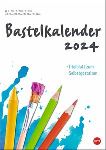 Bastelkalender 2024 weiß A4. Blanko-Kalender zum Basteln und Verzieren mit extra Titelblatt für eine persönliche Gestaltung. Foto- und Bastelkalender 2024.