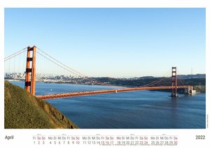 Golden Gate Bridge 2022 - White Edition - Timokrates Kalender, Wandkalender, Bildkalender - DIN A4 (ca. 30 x 21 cm)