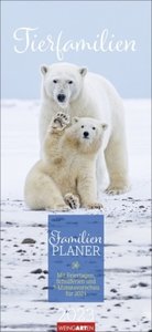 Tierfamilien Familienplaner 2023. Süße Familienfotos von Fuchs, Eisbär und Co. in einem großen Familienkalender. 5 Spalten, für bestmögliche Übersicht.