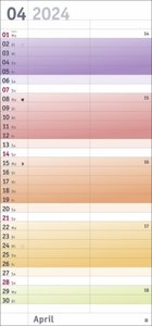 Bunte Wochen Planer für mich 2024. Praktischer Wandplaner mit 2 Spalten. Wandkalender mit Schulferien und 3-Monats-Ausblick. Terminkalender 2024 zum Eintragen.