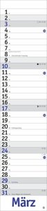 Blauer Langplaner 2024. Praktischer Streifenkalender fürs Büro. Länglicher Wandkalender mit genug Platz für Notizen. Terminkalender 2024. 11 x 49 cm