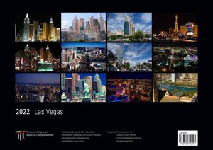 Las Vegas 2022 - Black Edition - Timokrates Kalender, Wandkalender, Bildkalender - DIN A3 (42 x 30 cm)