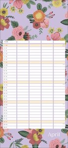 Floral total Familienplaner 2024. Das fröhliche Blumenmuster macht diesen praktischen Familienkalender mit 5 Spalten zum Blickfang! Alle Termine auf einen Blick mit dem Terminkalender 2024.